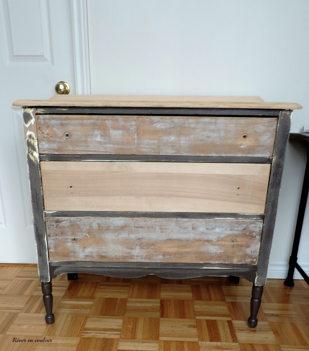 Dresser before and after with homemade chalk paint