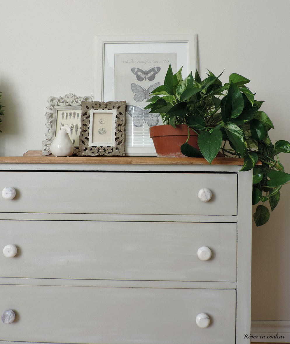 Dresser before and after with homemade chalk paint
