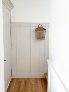 vertical shiplap wall DIY and peg rail