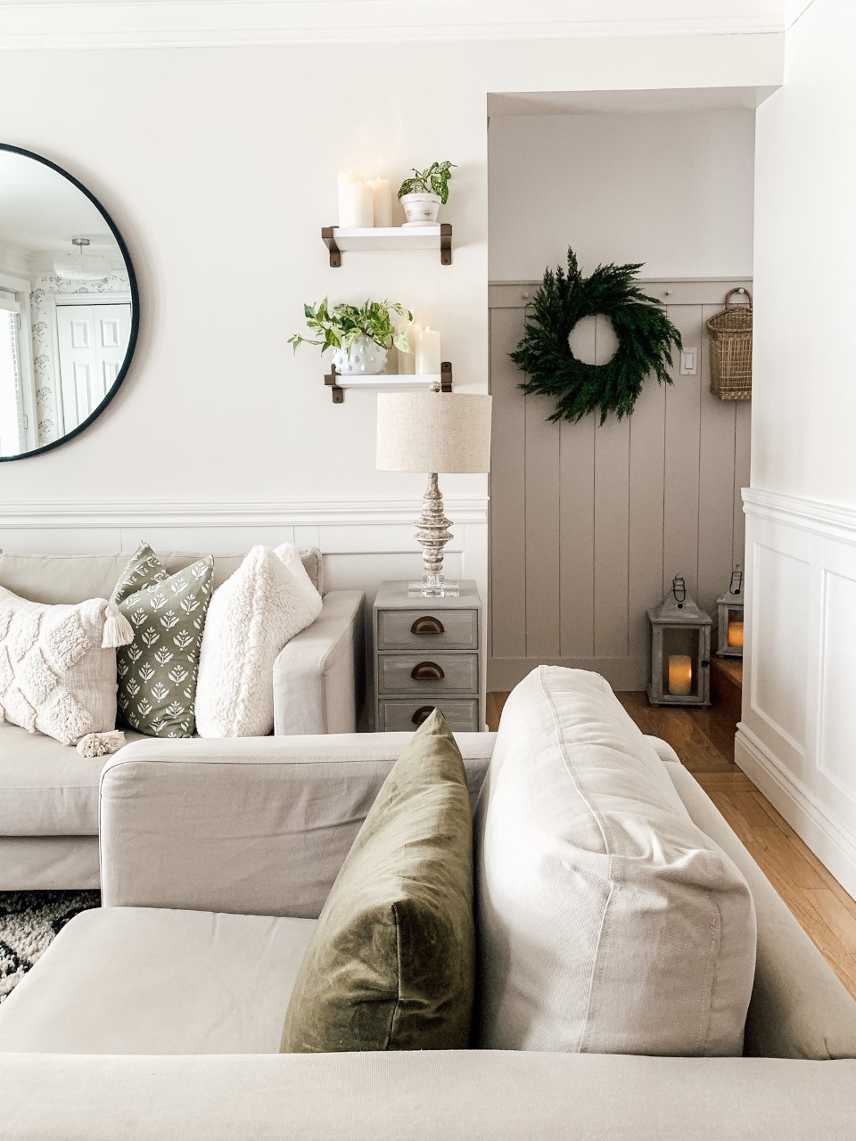 winter décor for the living room, décoration du salon en hiver